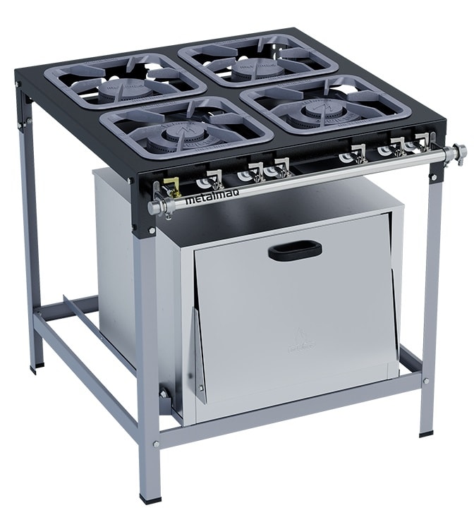 FOGÃO INDUSTRIAL AÇO INOX METALMAQ
